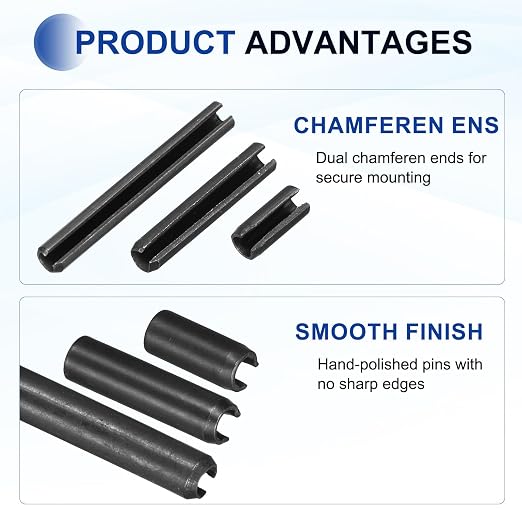MECCANIXITY 25Pcs Slotted Split Roll Pins 3/10 Inch Dia. 4/5 Inch Length 65Mn - Image 3