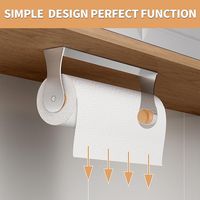 Paper Towel Holder Under Cabinet, Wall Mount Paper Towel Holder - Image 2