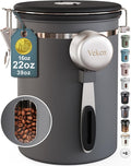 Veken Coffee Canister with Window, Airtight Stainless Steel Kitchen Food by Veken