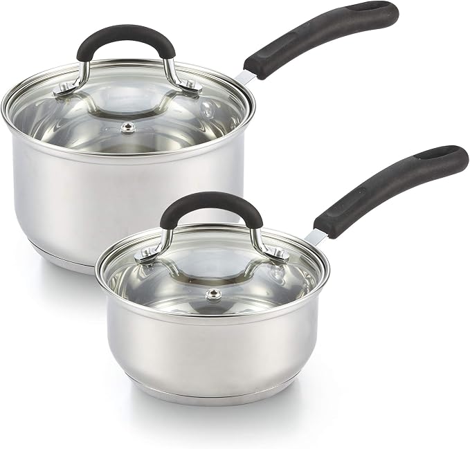 Cook N Home 1 & 2 Quart Stainless Steel Saucepan Sets by CookNHome