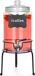 1 Gallon Beverage Dispenser 1 Pack, Stainless Steel Spigot Drink Dispenser by Unknown