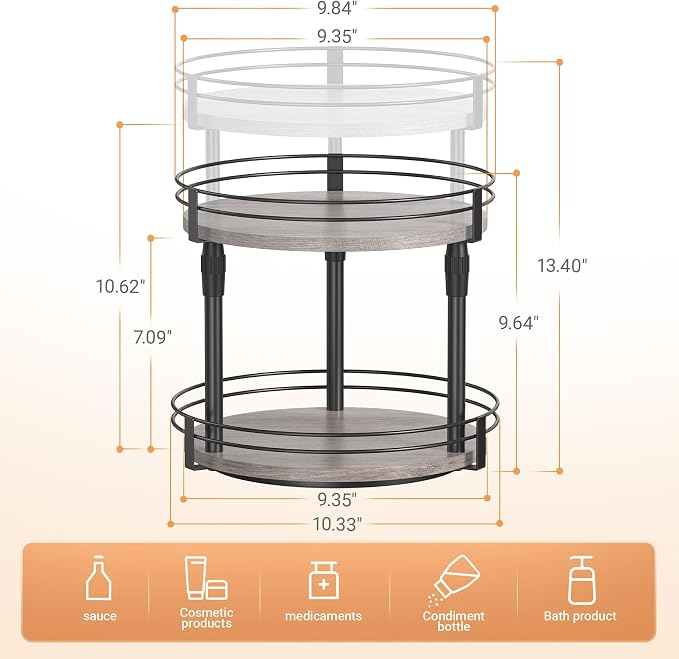 Across-Star Lazy-Susan-Organizer-Spice-Rack, Rotating Spice Organizer - Image 5