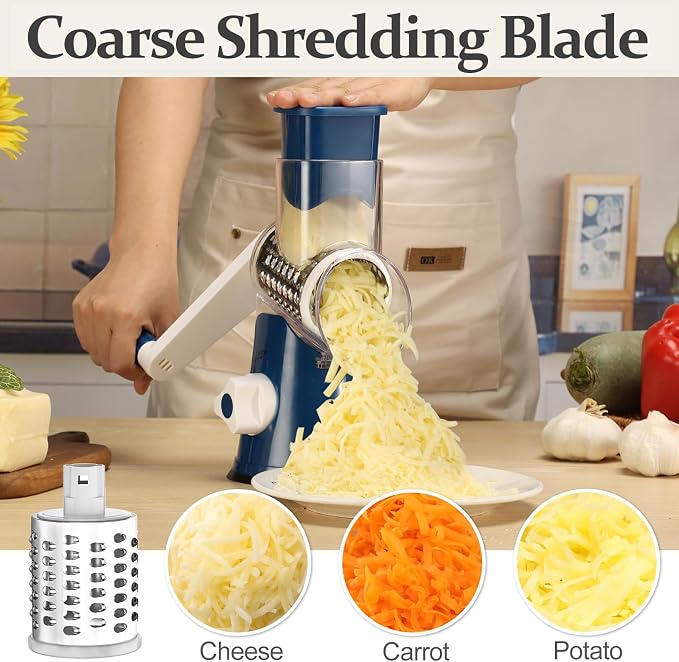 Cambom Rotary Cheese Grater Hand Crank Cheese Shredder - Image 4