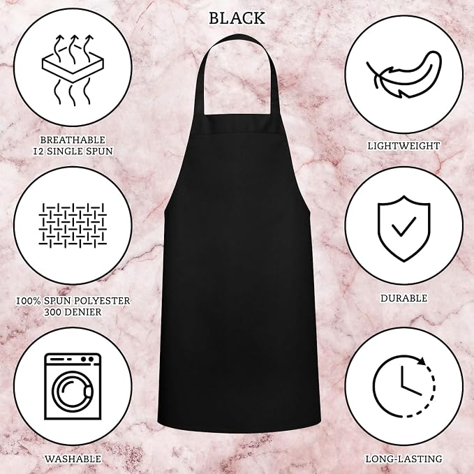 GREEN LIFESTYLE 12 Pack Professional Chef Apron – Grilling Aprons - Image 3