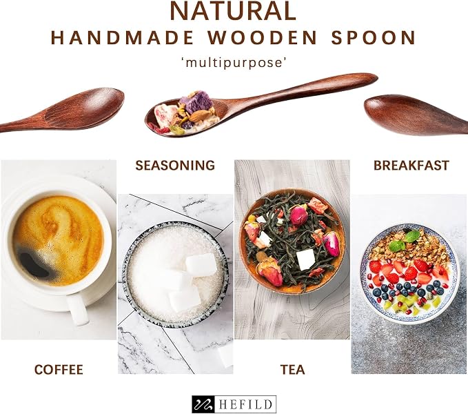 2 PCS Small Wooden Spoons, 5.8 Inch Honey Spoons - Image 5