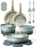 CAROTE 20Pcs Titanium Cookware Set, Pots and Pans Set Non Stick, Kitchen by CAROTE