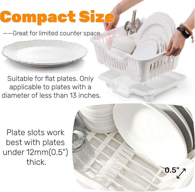 Noamus 2-Piece Plastic Dish Drying Rack, Heavy Duty Sink Set Dish Rack - Image 3