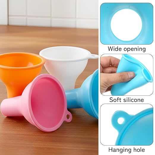 4 Pack Silicone Funnel, 3 Inch Wide Mouth Funnel - Image 3