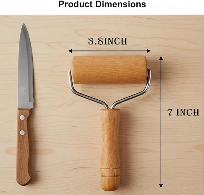 Small Rolling Pin, Pizza Dough Roller, Non Stick Wood Pastry Roller, Kitchen - Image 7