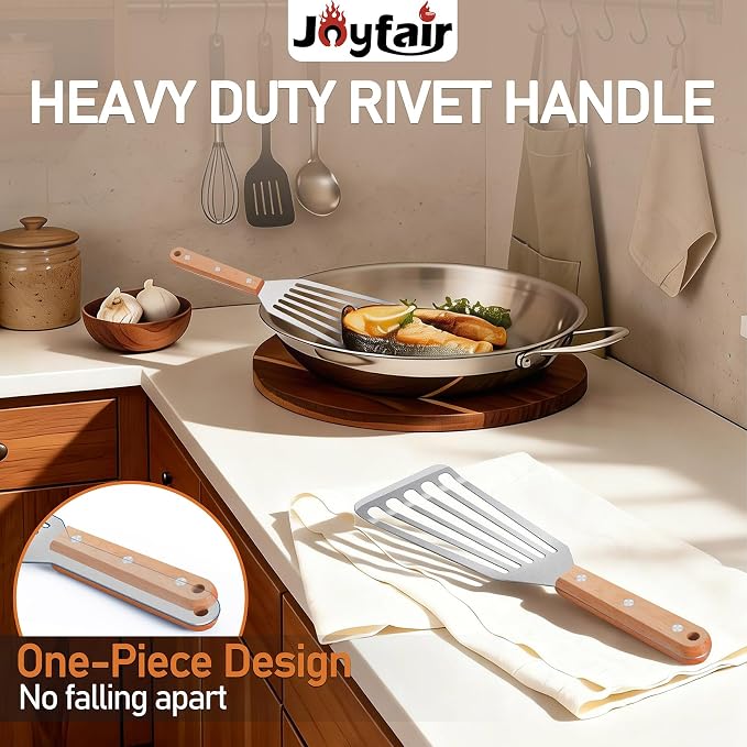 Joyfair Fish Spatula Metal Spatulas, Kitchen Slotted Turners & Outdoor Griddle - Image 2