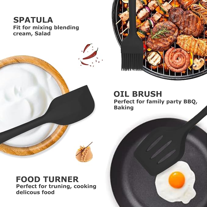 Silicone Kitchen Cooking Utensils Set Kitchen Spatula Set - Image 3
