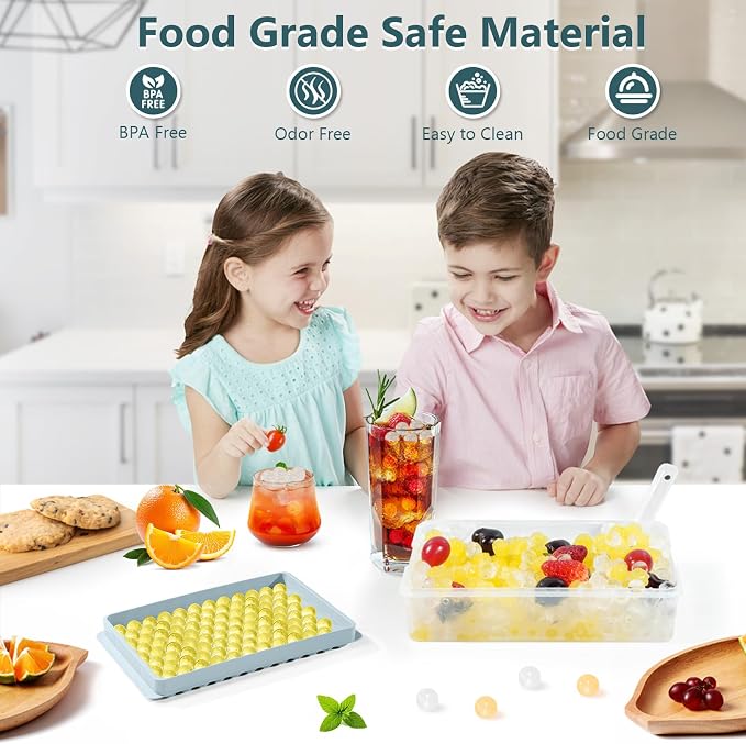 WIBIMEN Mini Ice Cube Trays, Small Tiny Round Pebble Crushed Nugget Ice Trays - Image 4