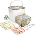 Ice Cube Tray for freezer with 2 Trays and Ice Storage Bin Tweezers, 48 Grid by MIWOGA