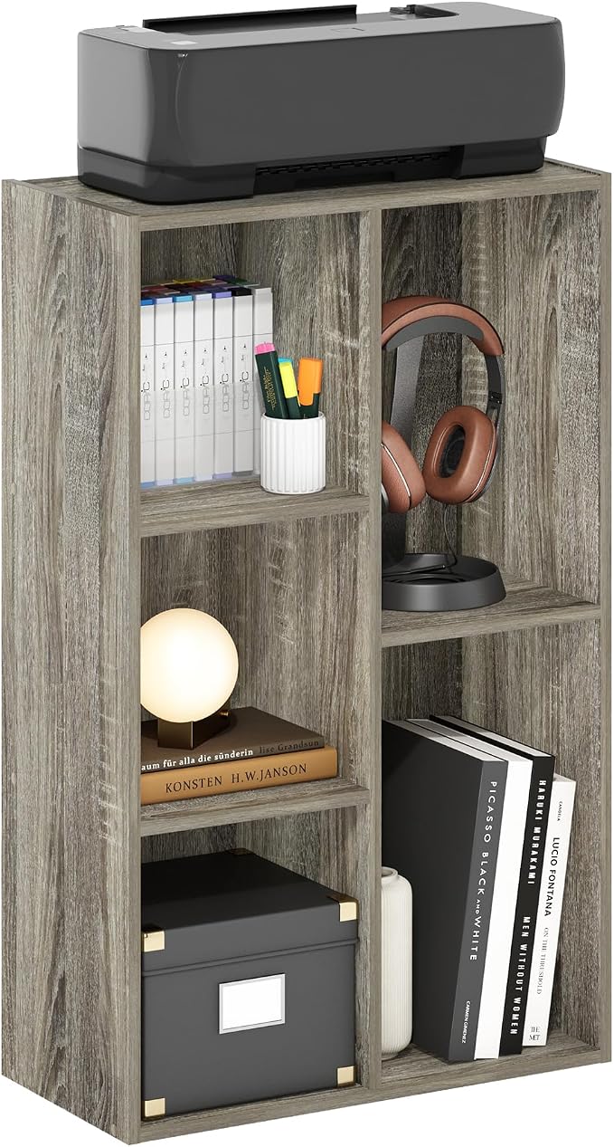 Furinno LUDER Book Shelf, 5-Cube Bookshelf, Reversible Bookcase, 9.4 x 19.5 x by Furinno-FitsYourSpaceFitsYourBudget
