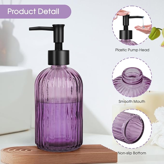 Topsky Stripe Glass Soap Dispenser - Image 3