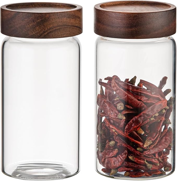 18 OZ Glass Coffee Jars with Top Screw Lid Ground Sugar Spice Herb Container - Image 6