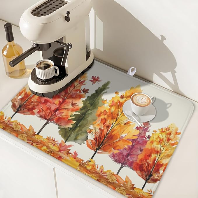 Fall Maple Leaves Dish Drying Mat - Image 6