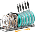 MUDEELA Expandable Pots and Pans Organizer Rack under Cabinet, Pots Lid by MUDEELA