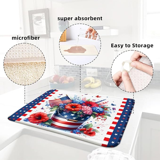4th of July Large Dish Drying Mat - Image 5