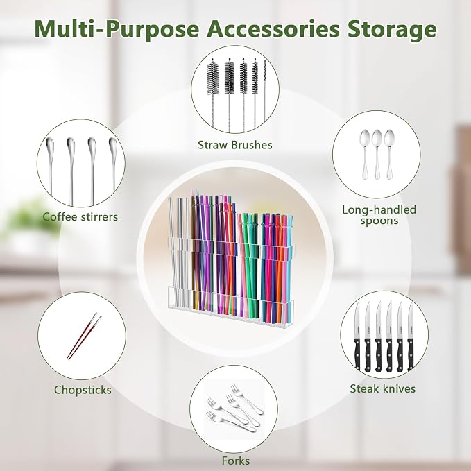 Malldii 9.5" Large Acrylic Straw Holder - Image 6