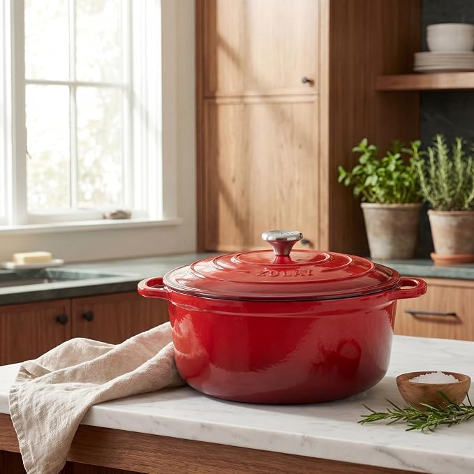 Zulay Kitchen 5 Quart Enameled Cast Iron Dutch Oven Pot - Image 2