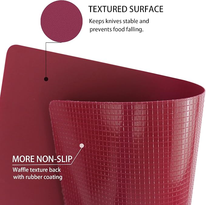 ZVP Flexible Plastic Cutting Board Set of 5 Gradient Color, Colorful Chopping - Image 2