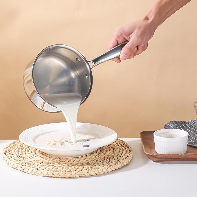 1-Quart Saucepan with Lid, Tri-Ply Stainless Steel Pot with Stay-Cool Handle & - Image 5