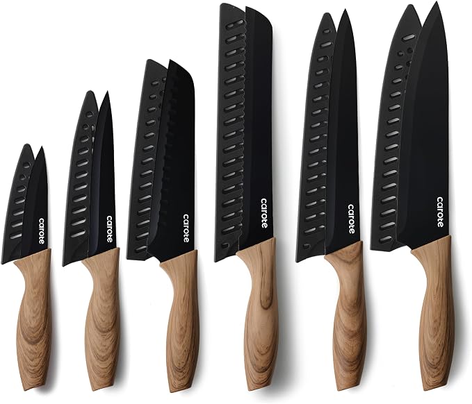 CAROTE 12PCS Knife Set, Stainless Steel Kitchen Knife Set by CAROTE