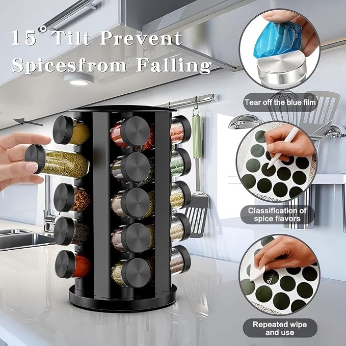 Handisen Rotating Spice Rack Organizer - Image 4