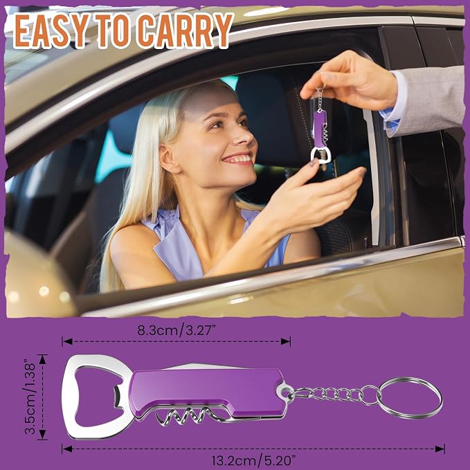 Ziliny 24 Pcs Bottle Opener Keychain Bulk Wine Bottle Beer Opener Keychain - Image 6