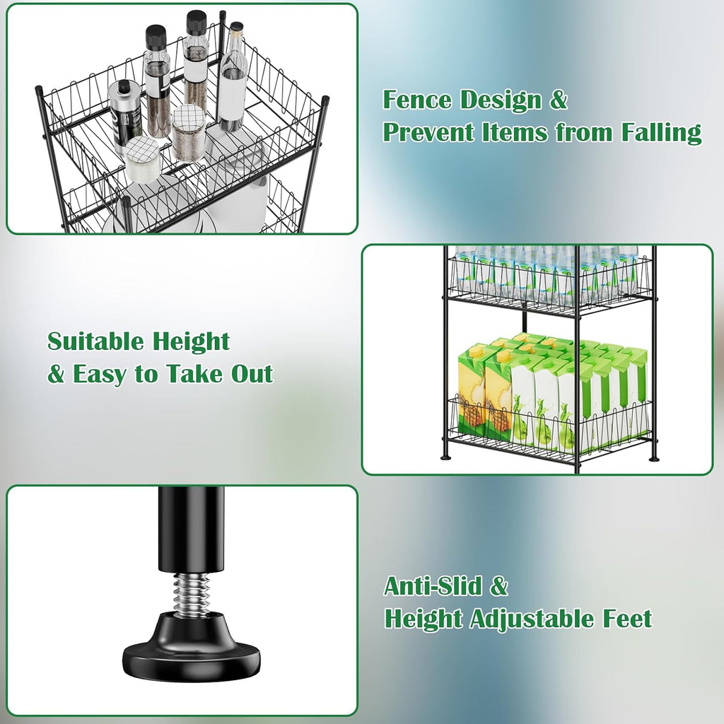 5 Tier Water Bottle Storage Rack Freestanding Metal Water Bottle