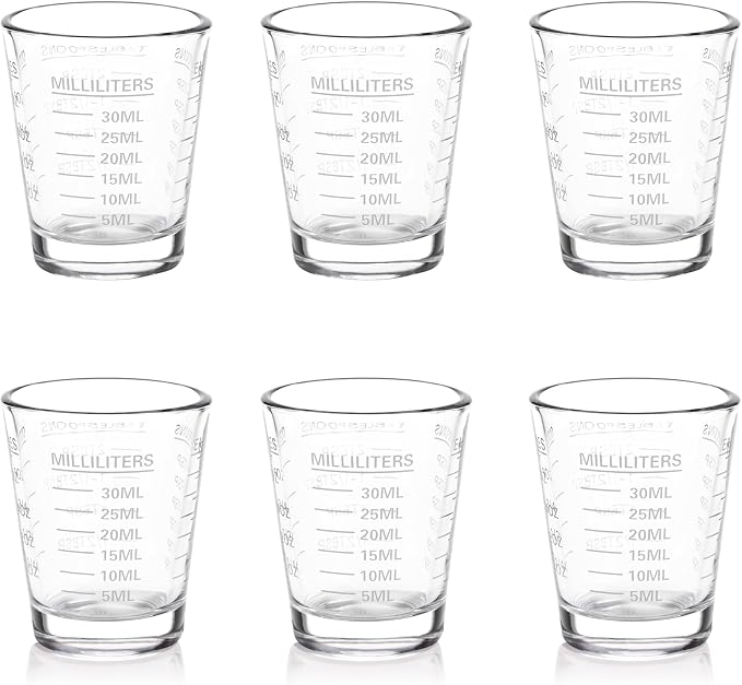 SAIAOKJ Shot Glasses Measuring Cup Set 6 Pack Espresso Shot Glasses Liquid by SAIAOKJ