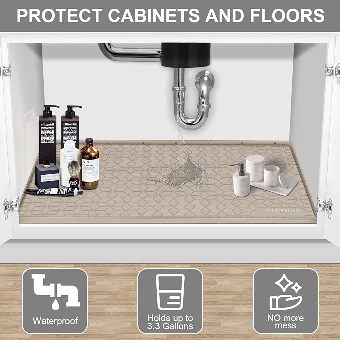 Under Sink Mat, Kitchen Cabinet Shelf Protector, Fits 36 inch Standard Cabinet - Image 4