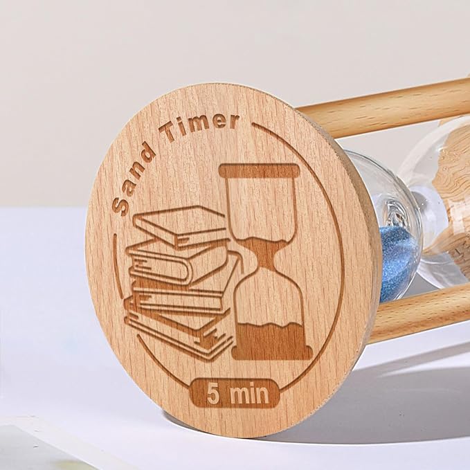 5 Minute Sand Timer, 5 Min Wooden Hourglass, Wood Mini Sand Clock, Five Minute - Image 3