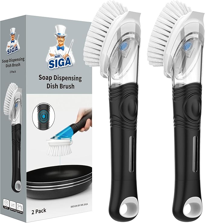 MR.SIGA Soap Dispensing Dish Brush, Kitchen Brush by MRSIGA