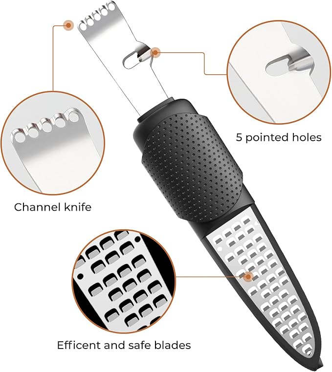 Pisol Zester, Lemon Citrus Orange Zester and Grater Tool, Cheese Grater & - Image 2