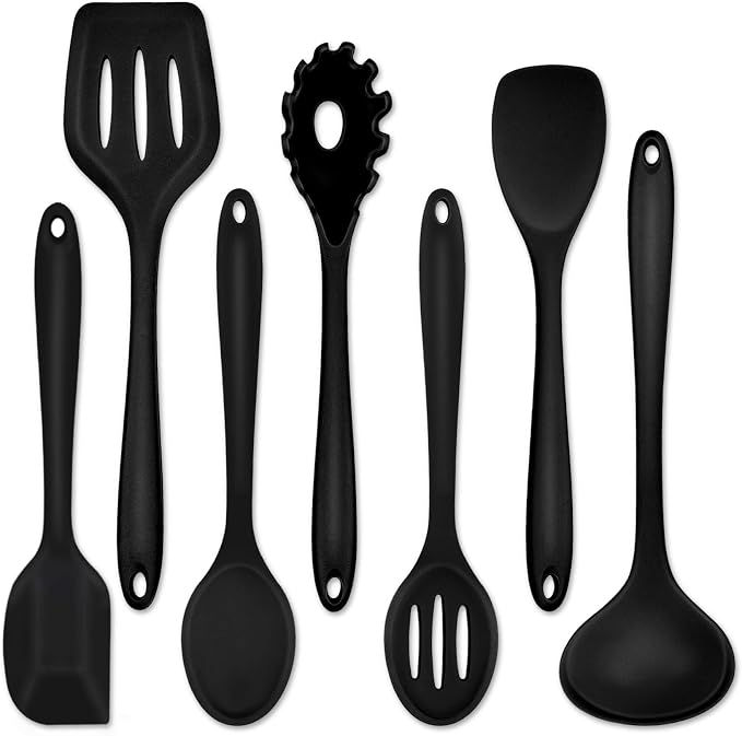 P&P CHEF Silicone Cooking Utensils Set of 7, Heat-proof Kitchen Utensils Set by PPCHEF