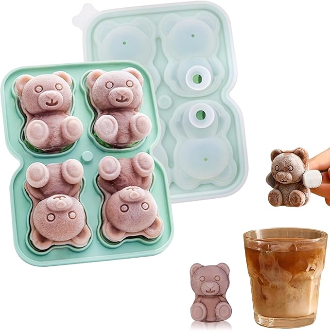 3D Bear Ice Cube Mold, Large Ice Cube Trays by GRITOSE