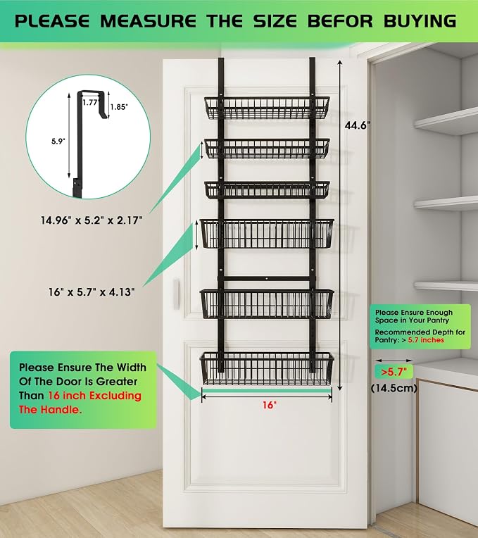 Mefirt Over The Door Pantry Organizer, Pantry Organization and Storage - Image 2