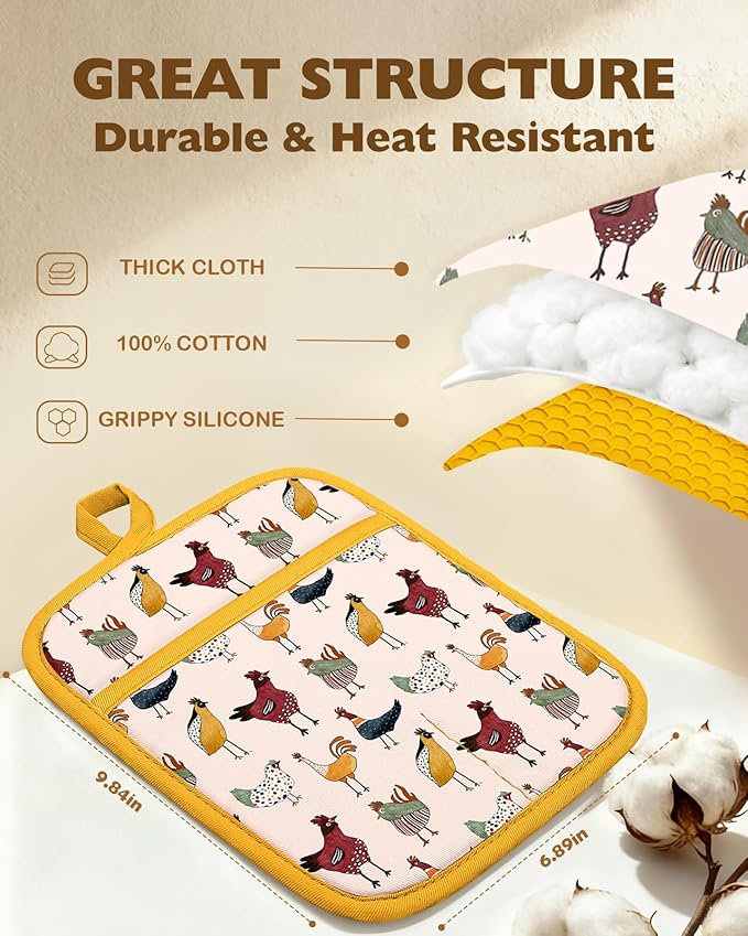 Slohif Silcone Chicken Pot Holders - Image 2