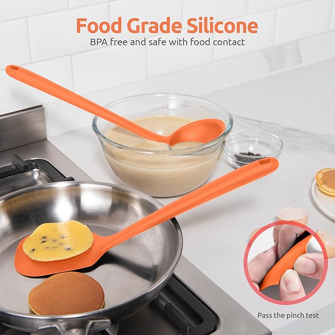 Silicone Kitchen Cooking Utensil Set: U-Taste 600ºF Heat Resistant 13.6in Extra - Image 3