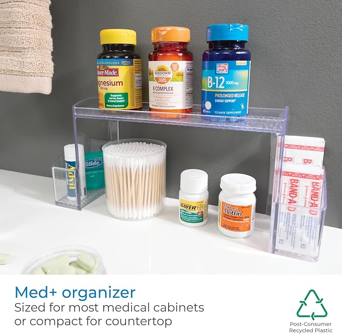 iDesign - 43130 Med+ Plastic High Rise Bathroom Medicine Cabinet Organizer - Image 3