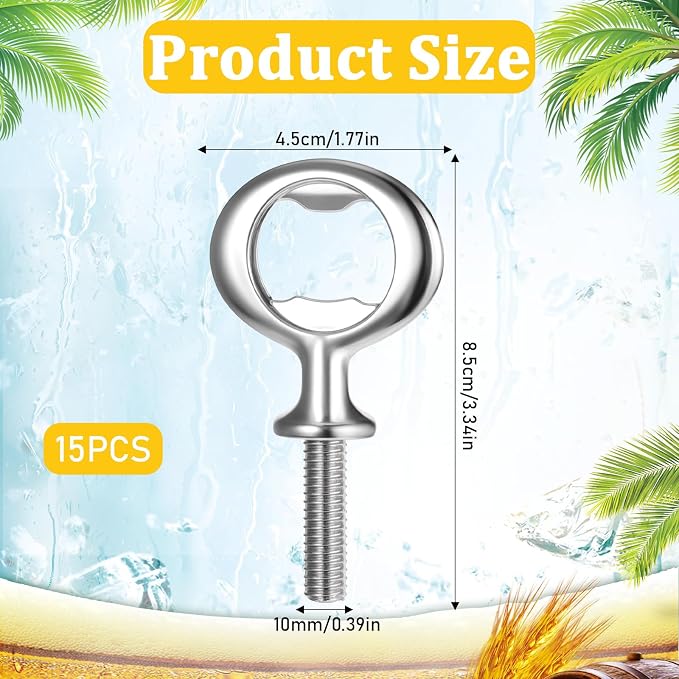 15 PCS Metal Bottle Opener Kit Bulk Stainless Blank Bottle Openers Inserts - Image 2