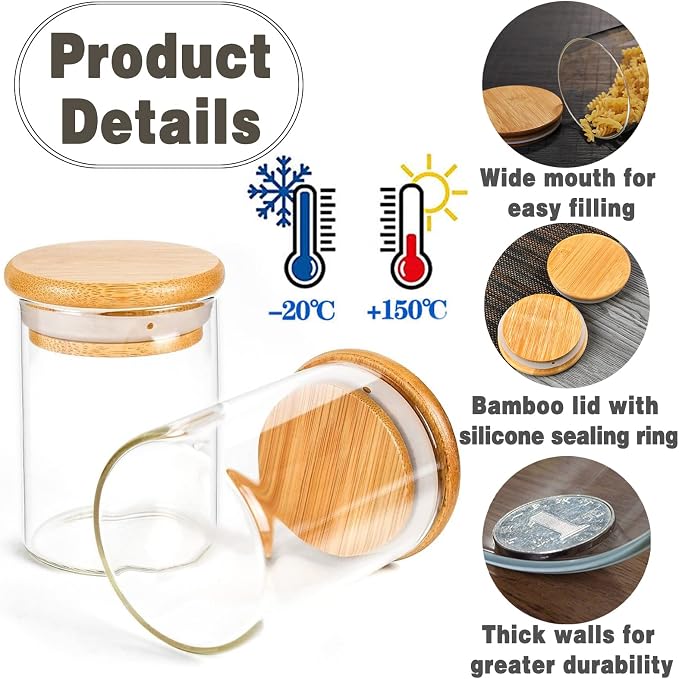 GPOVVIMX 12 Pcs Glass Spice Jars - Image 4