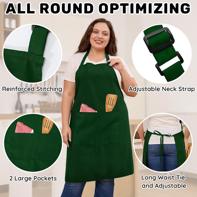 2 Pcs Plus Size Chef Apron, Unisex Professional Apron - Image 5