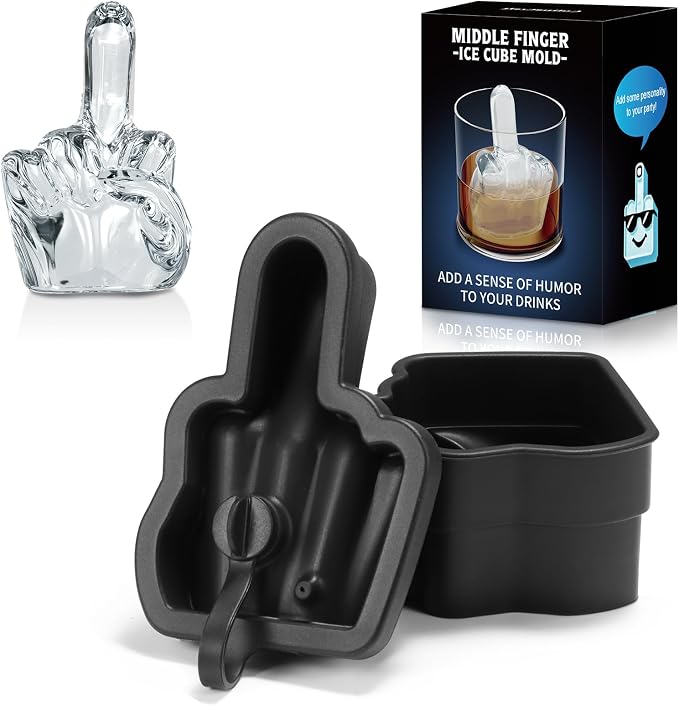 Middle Finger Ice Cube Mold – Large Reusable Silicone Tray by Unknown