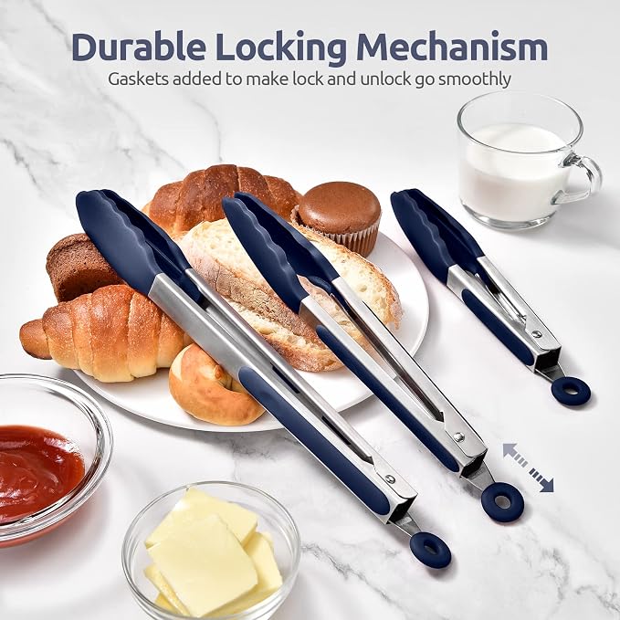 600ºF Heat Resistant Kitchen Tongs: U-Taste 7/9/12 inch Silicone Cooking Tong - Image 7