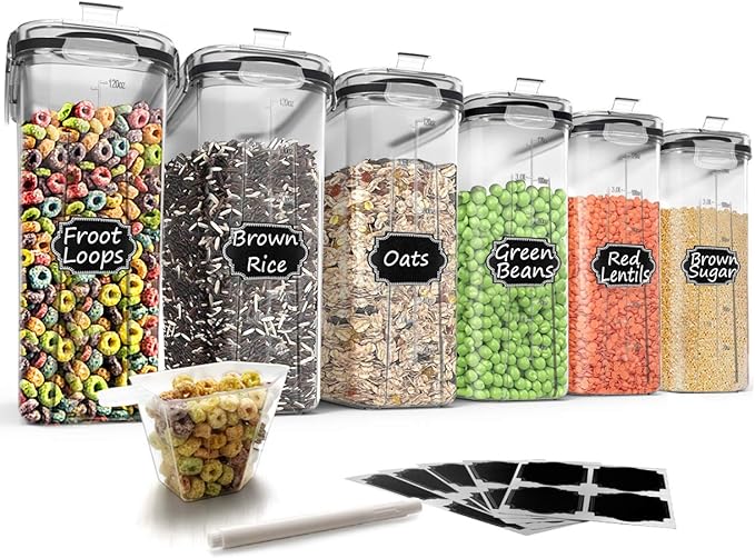 Wildone Cereal Storage Containers Set, Large BPA Free Plastic Airtight Food by Wildone
