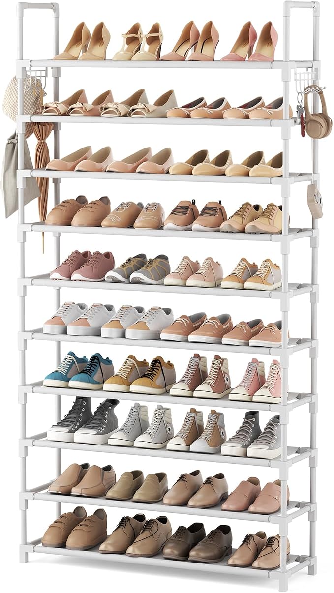 VTRIN 10 Tiers Shoe Rack Tall Large Capacity Wide Shoe Organizer Sturdy Shoe by VTRIN