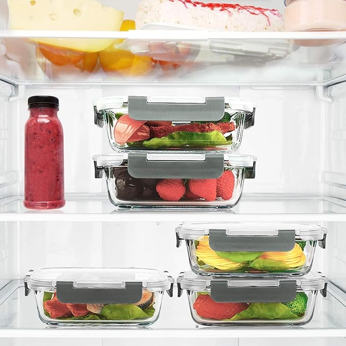 M MCIRCO 10-Pack, 22 Oz Glass Meal Prep Containers, Glass Food Storage - Image 6